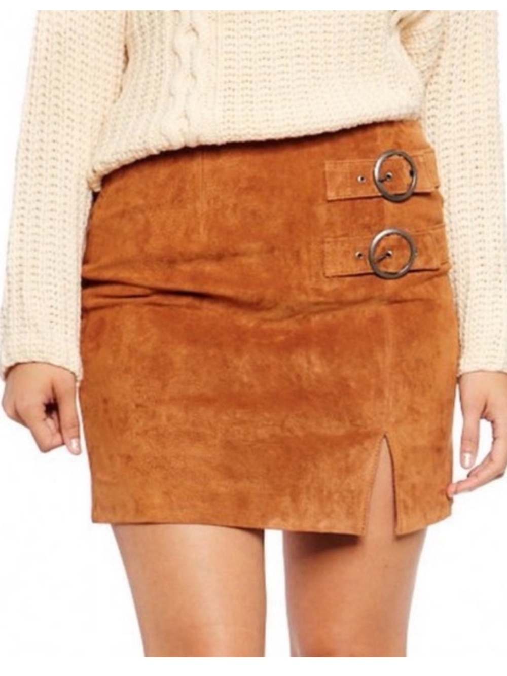BLANK NYC GENUINE SUEDE EI Dorado Buckle
Skirt - Chestnut Size 30